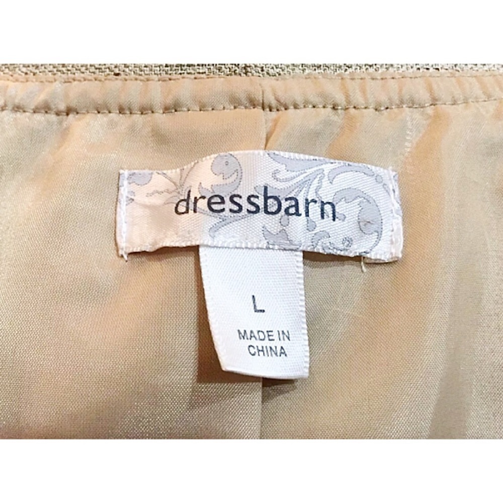 DRESSBARN Sz L Flax Open Front Jacket Ruched Lined - Picture 5 of 7
